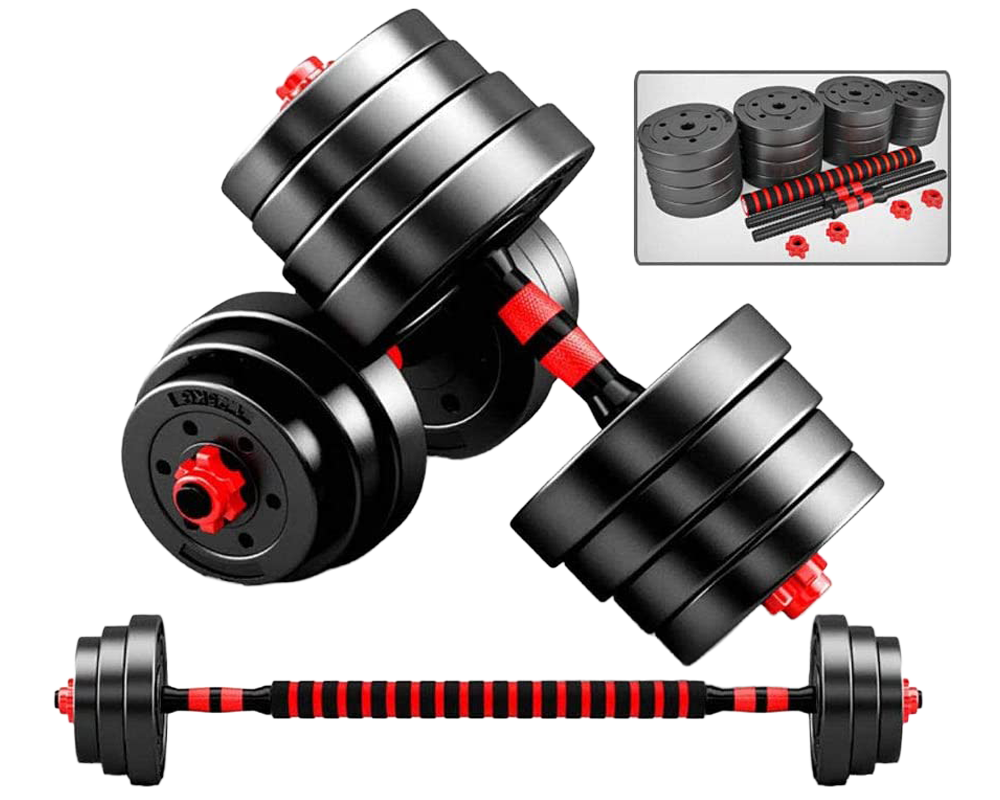 20KG Adjustable Dumbbell Set – 2-in-1 Barbell Kit