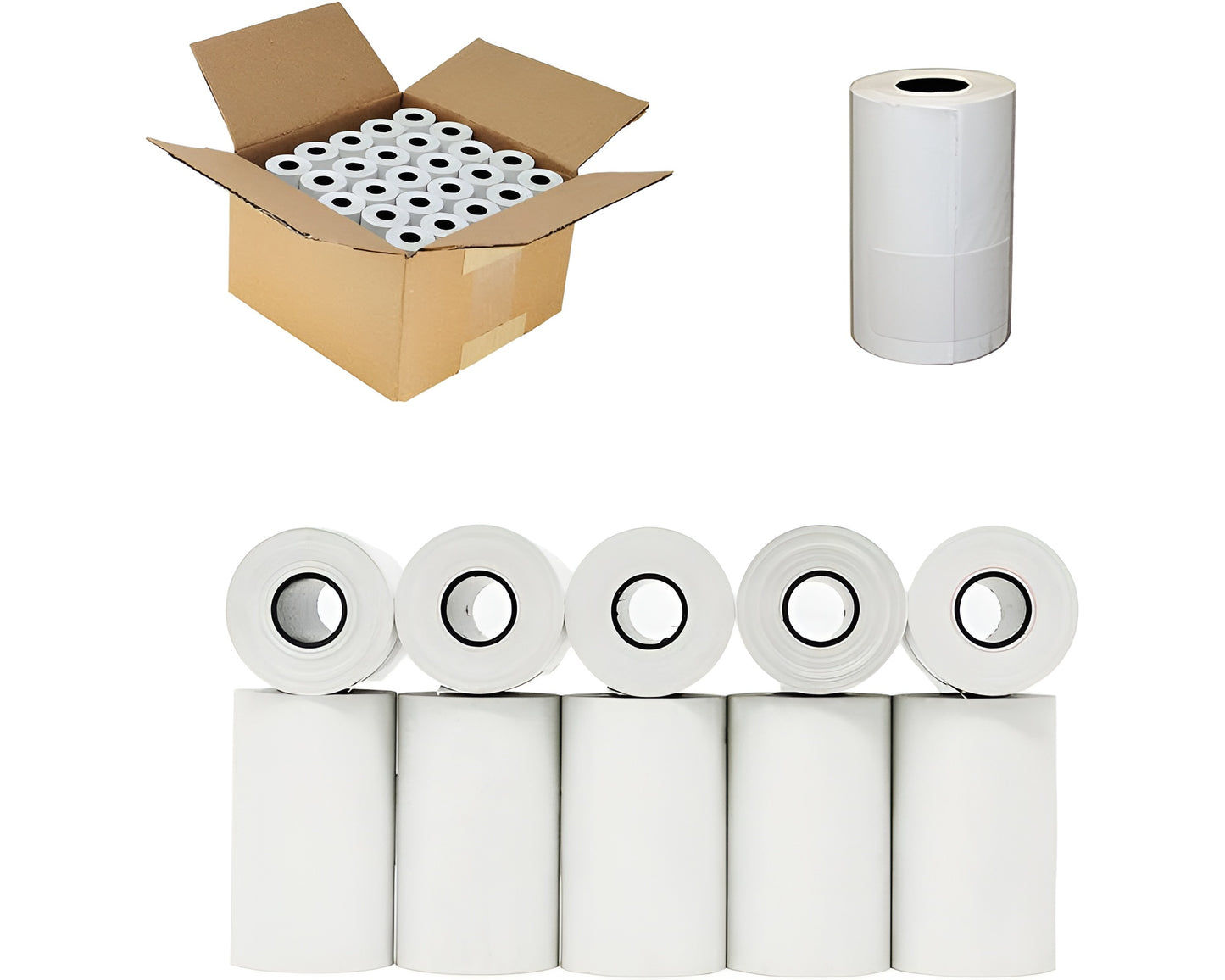 EFTPOS Rolls - Premium Quality White Thermal Paper Rolls for Clear Printing - 100 Rolls