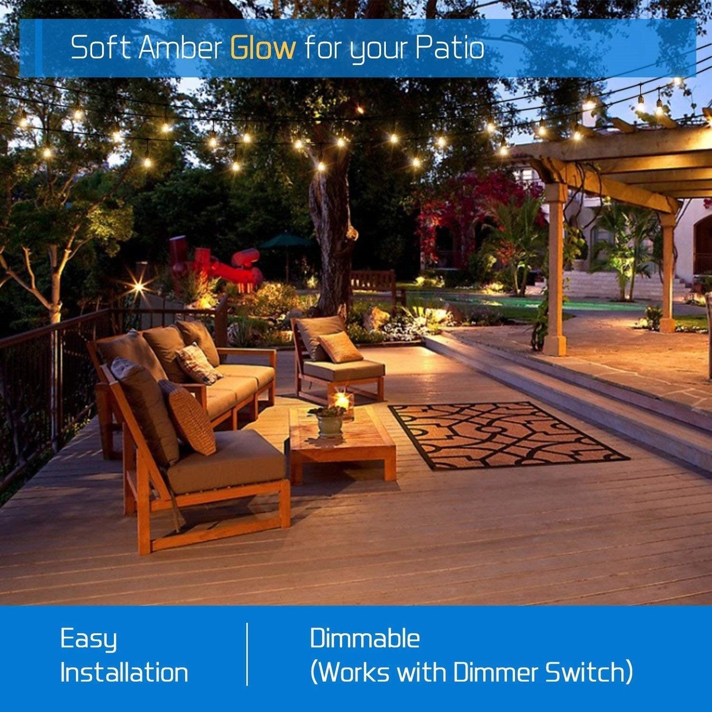 Garden String Light, Festoon Light 15m