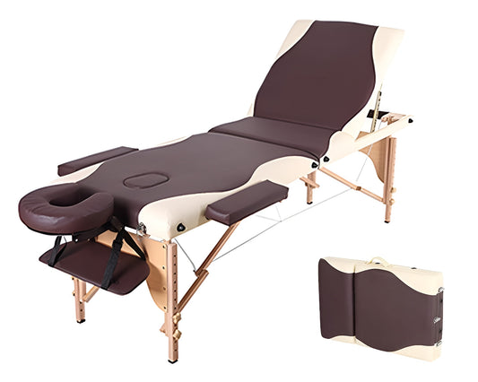 Massage Table 3-Fold Adjustable - Portable PU Massage Table