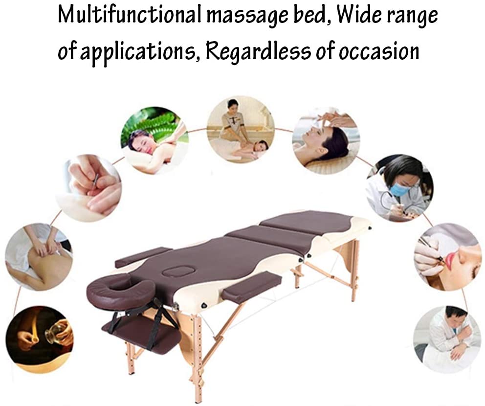 Massage Table 3-Fold Adjustable – Portable PU Massage Table