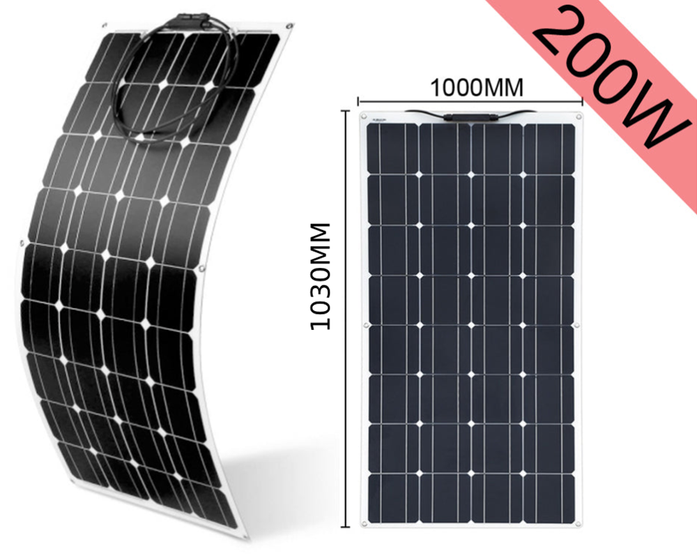 200W 18V Flexible Monocrystalline Solar Panel
