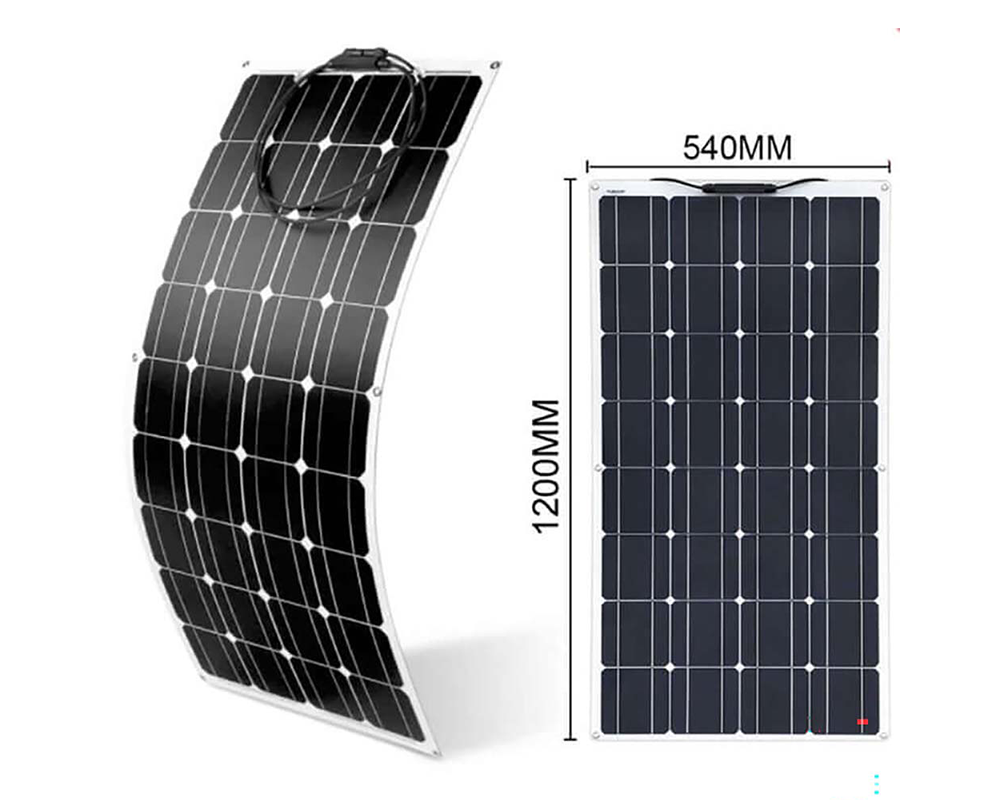 100W Flexible Solar Panel - 18V Monocrystalline Solar Panel for Caravan, Boat, RV, Motorhome Off-Grid Systems