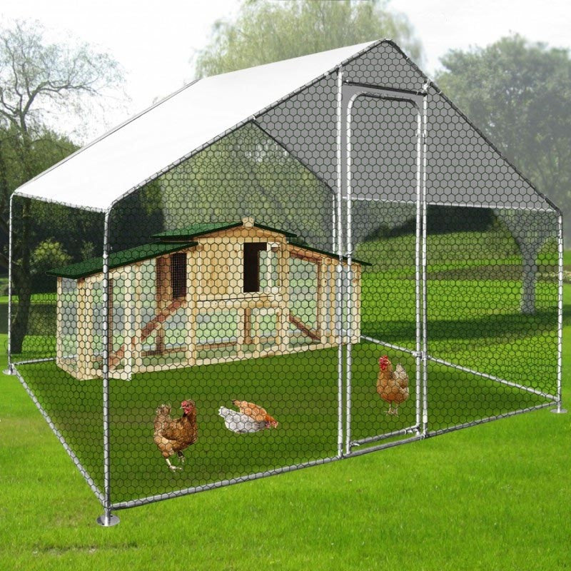 Large Metal Chicken Coop - 3M x 2M x 2M Walk