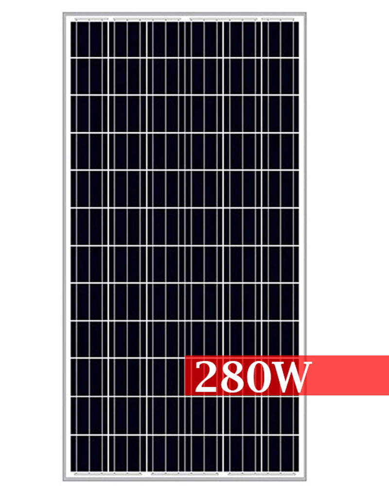 36V 280W Polycrystalline Solar Panel - High-Efficiency Photovoltaic Panel for Boat, Caravan, and Home Use
