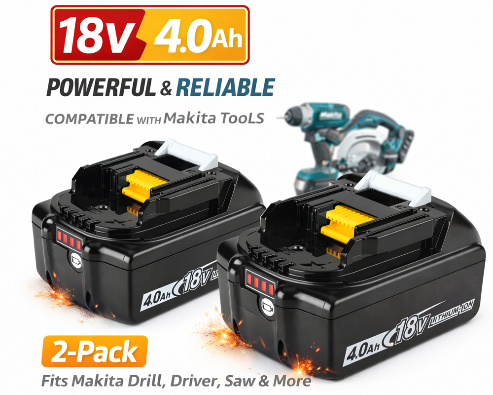 2PCS 4000mAh Replacement Makita Battery 4Ah