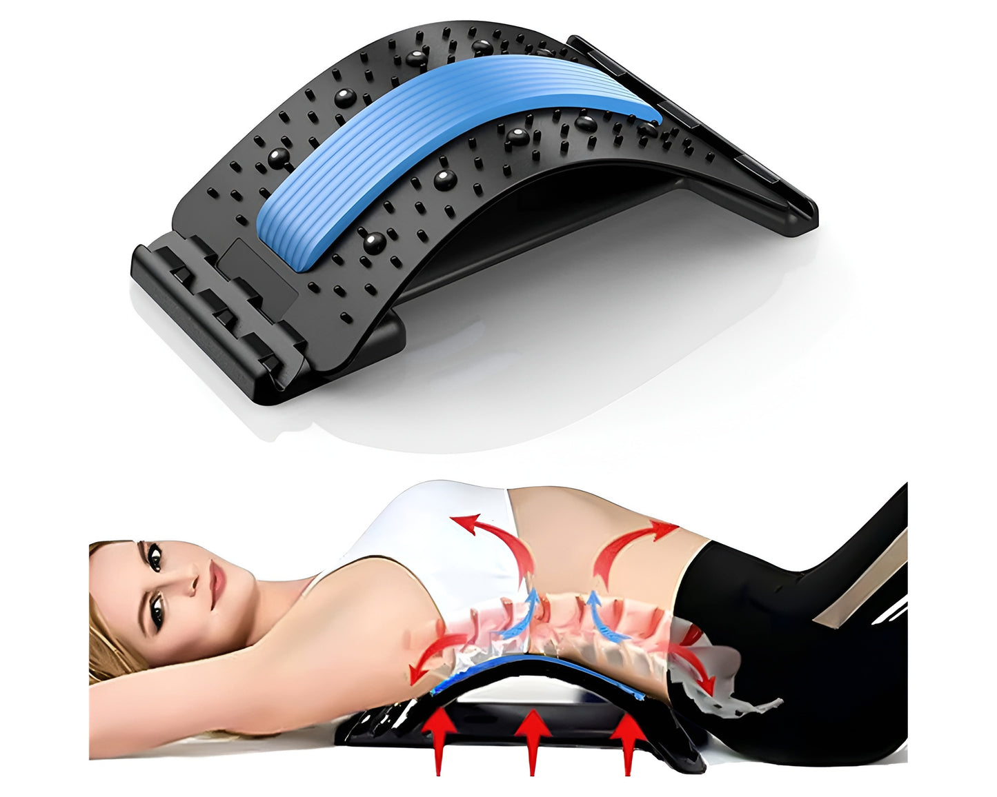 Back Spine Tractor,Lumbar Spine Back Support Stretch Waist Relax Mate Blue