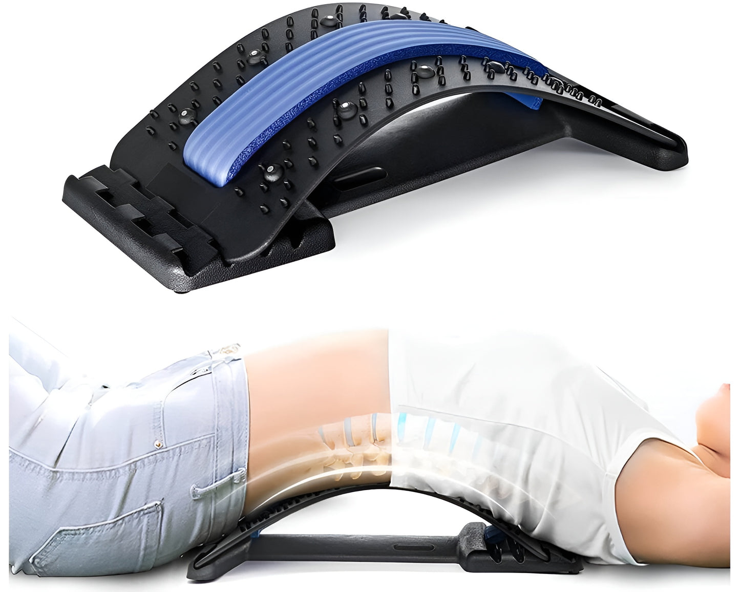 Back Spine Tractor,Lumbar Spine Back Support Stretch Waist Relax Mate Blue