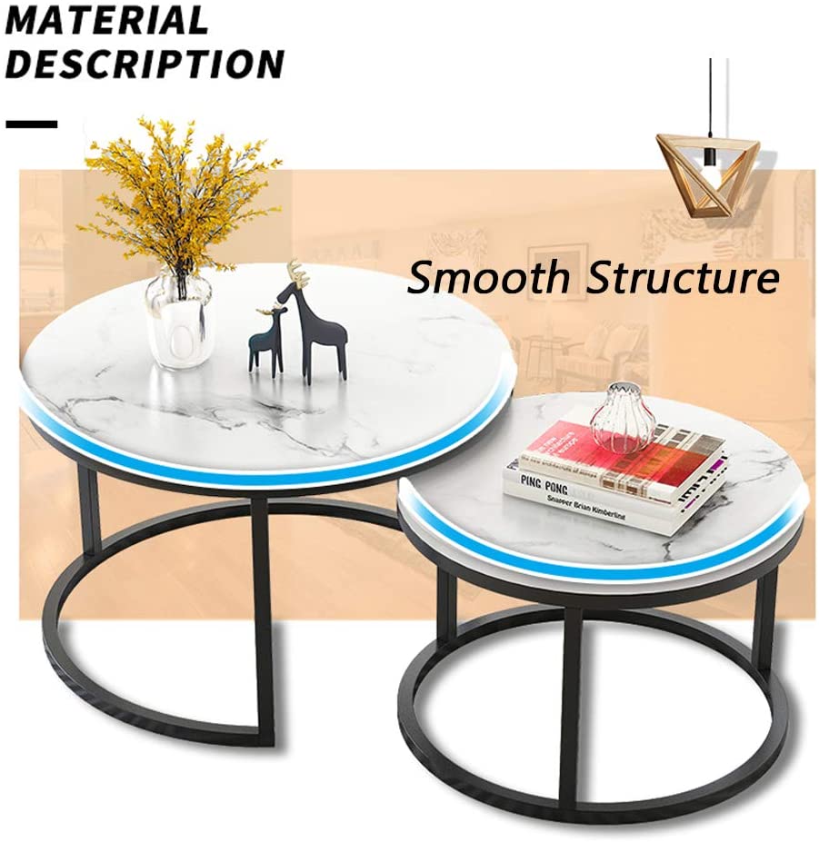 Coffee Table, Round Coffee Table Set for Living Room