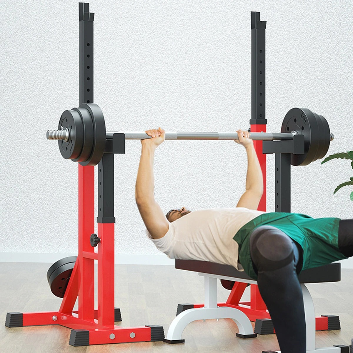 Squat Rack Pair Fitness Weight Lifting Gym Exercise Barbell Stand