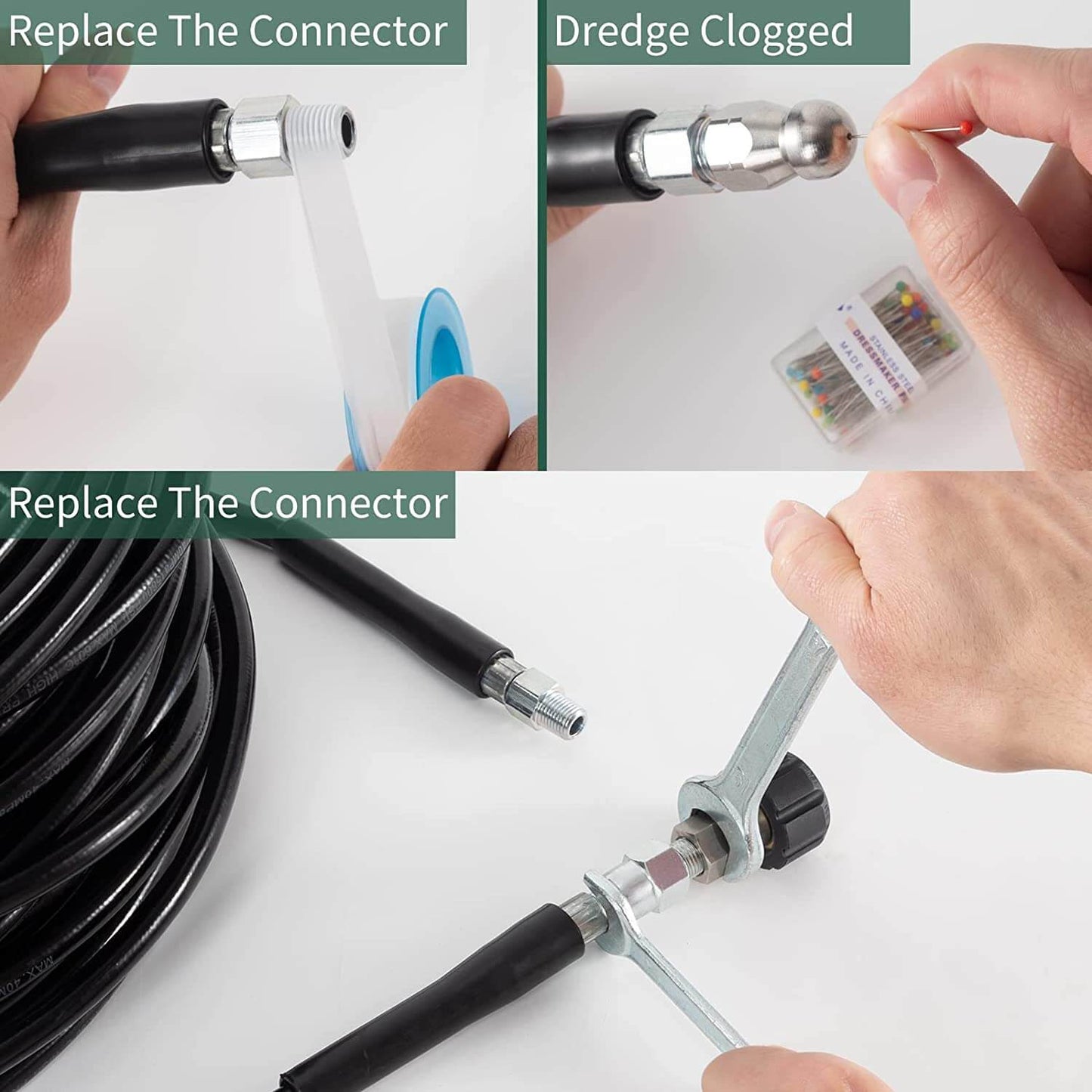 Drain/Pipe Cleaning Kit for Pressure Washers 15m