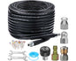 30M Kit for Pressure Washer - 100FT, 5800PSI Drain Cleaner Hose with Sewer Jetting Nozzle, Waterproof Tape Spanners