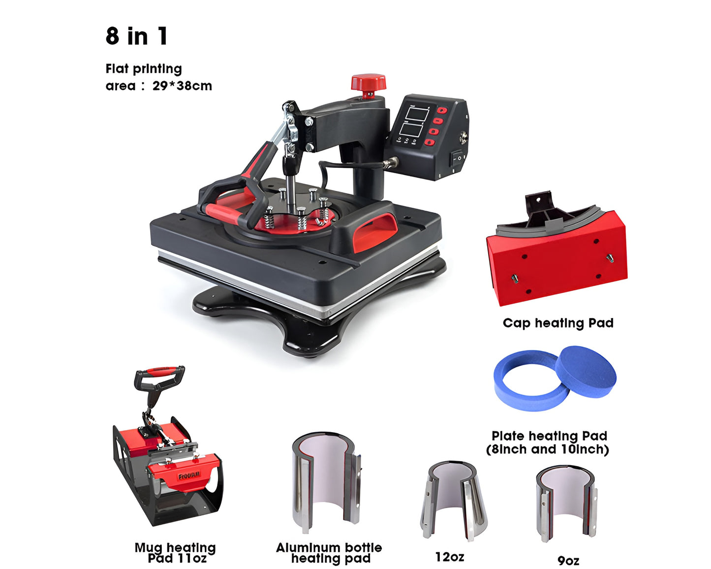 8 in 1 Heat Press Machine 29X38CM