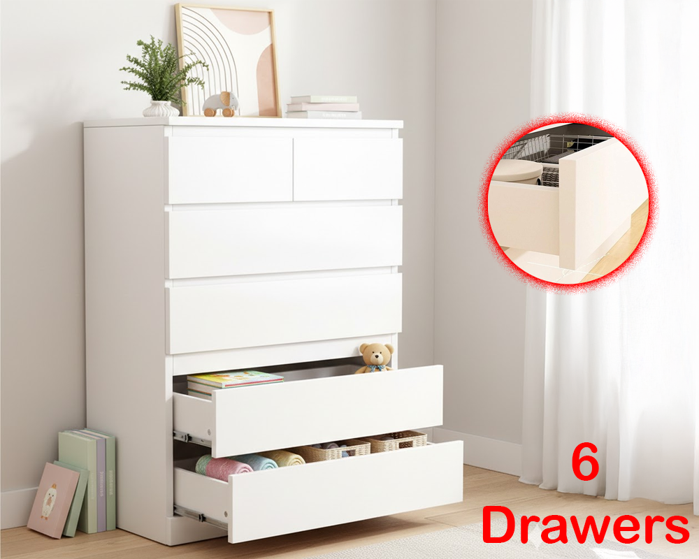 Multifunctional 6-Drawer Dresser for Bedroom Tallboy