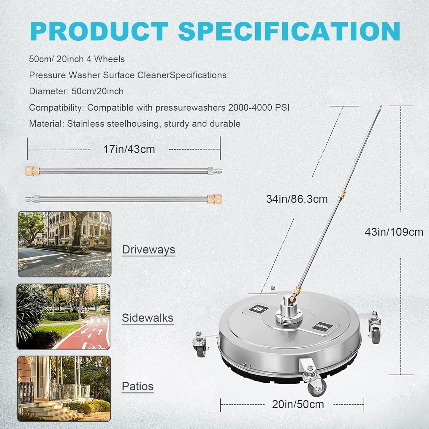 Stainless Steel Surface Cleaner 20 Inch