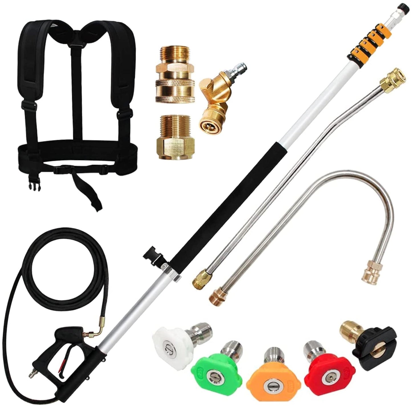 7.3m Telescoping Wand Pressure Washer Pole with Harness
