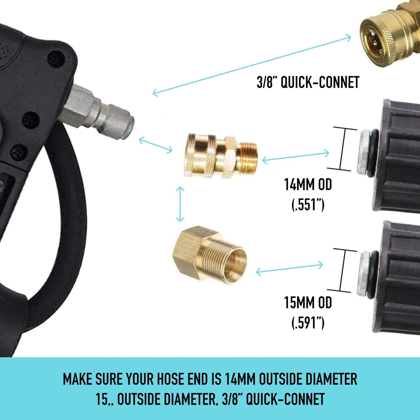 7.3m Telescoping Wand Pressure Washer Pole with Harness