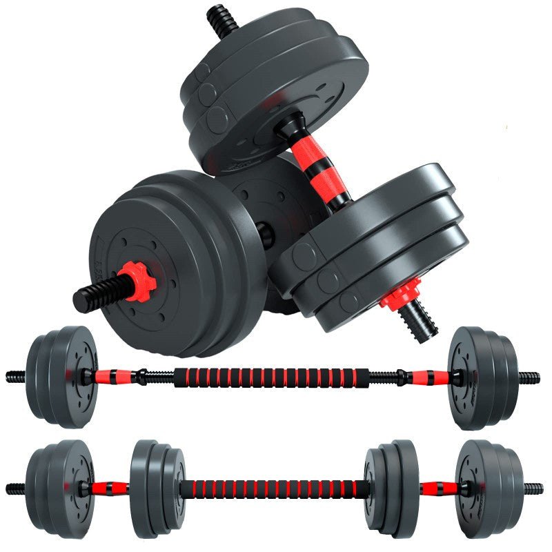 2 in 1 Adjustable Free Weight Dumbbells 20kg Barbell Set – Hand Weight Strength Lifting Training Equipment with Connector