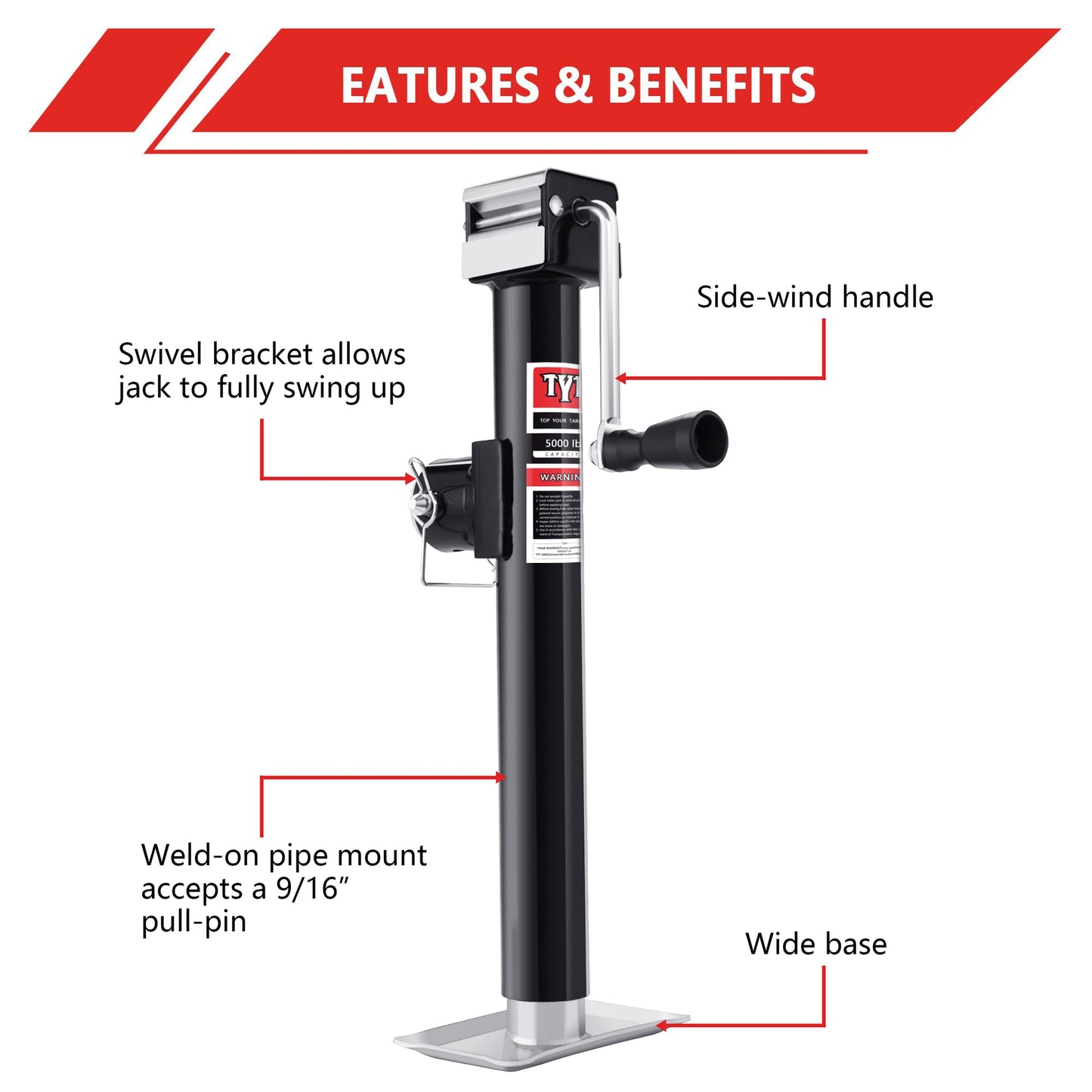 800KG Trailer Jack Heavy Duty