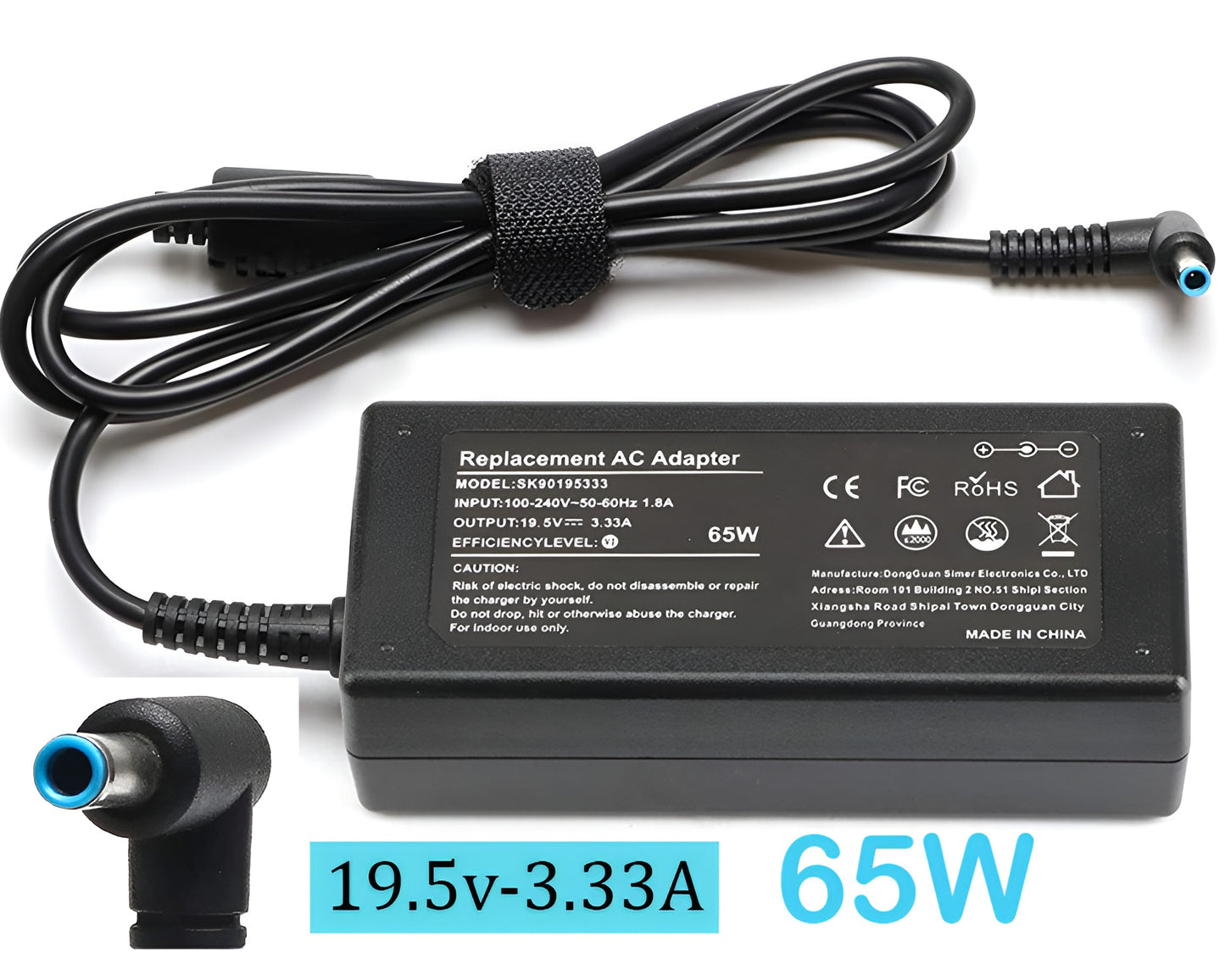 65W Laptop Charger for HP Chromebook