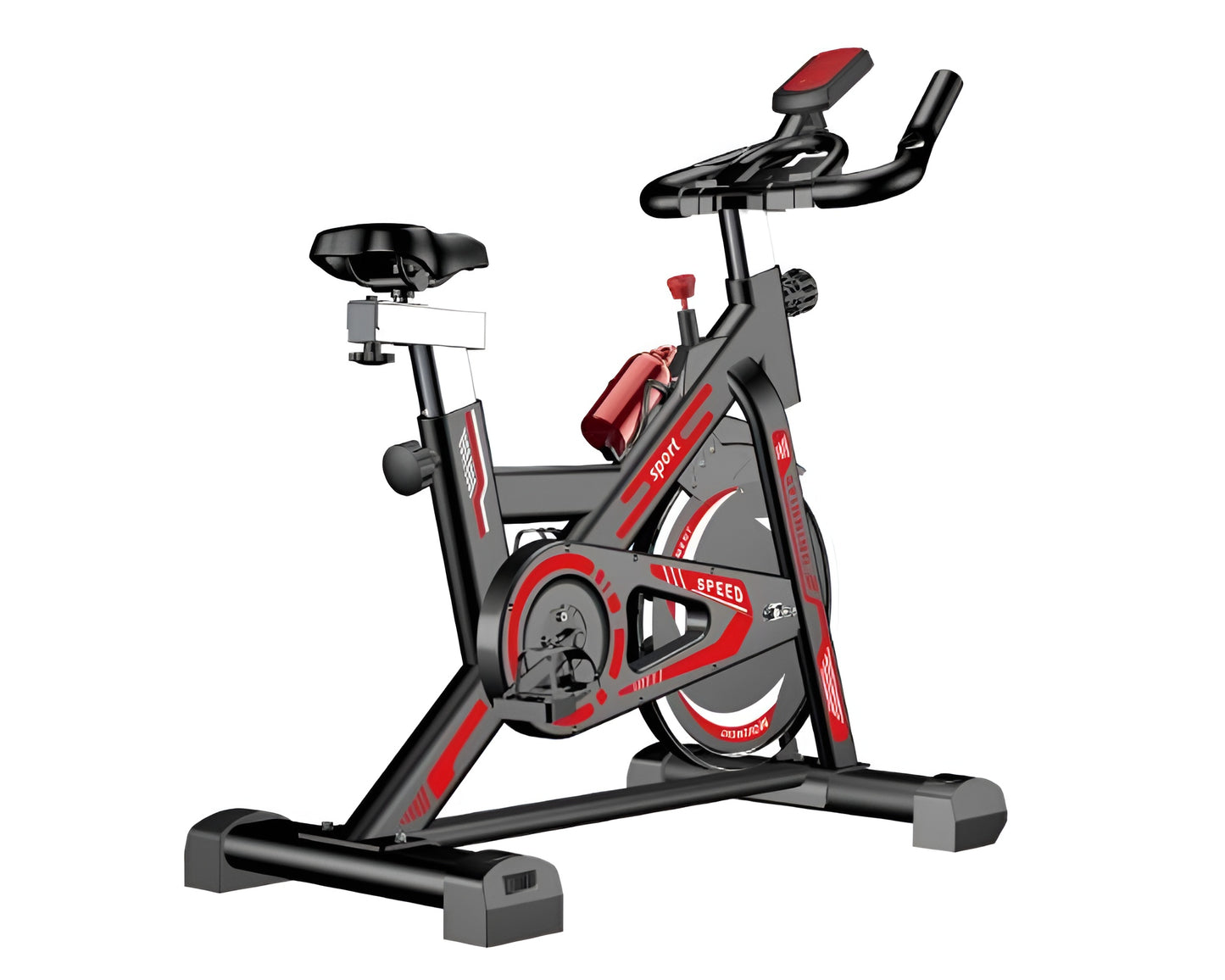 Spinning Bike for Home Cardio Workout - Silent, Adjustable Resistance, Heavy Duty Red Exercise Bike for Fitness Training, Cycling, and Weight Loss