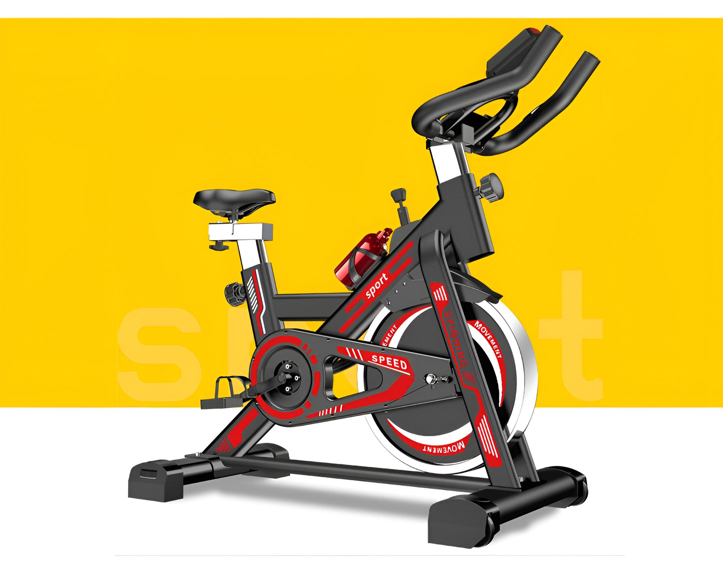 Spinning Bike for Home Cardio Workout - Silent, Adjustable Resistance, Heavy Duty Red Exercise Bike for Fitness Training, Cycling, and Weight Loss