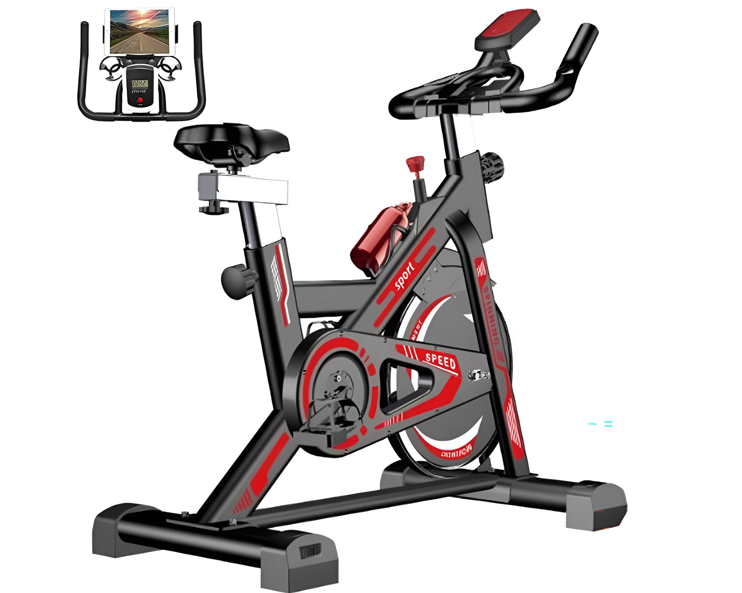 Spinning Bike for Home Cardio Workout - Silent, Adjustable Resistance, Heavy Duty Red Exercise Bike for Fitness Training, Cycling, and Weight Loss