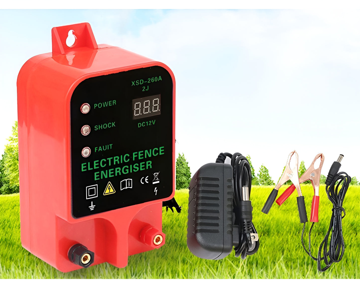 Electric Fence Energizer LCD Display | High Voltage Pulse Energizer with Dual Power Supply Modes