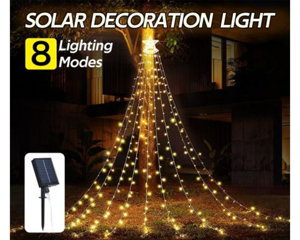 solar LED fairy lights, Solar 350 LED String Lights Waterfall Fairy