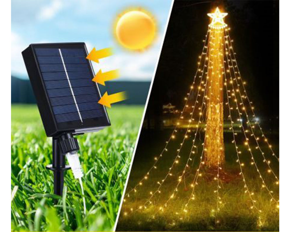 solar LED fairy lights, Solar 350 LED String Lights Waterfall Fairy