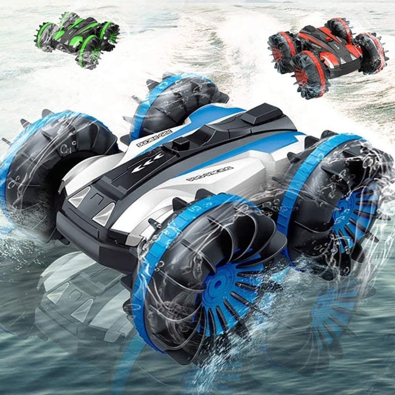 RC Racing Car – 2-in-1 Amphibious Stunt Car with 360° Rotation, Waterproof 4WD, Remote Control Toy for All Terrain