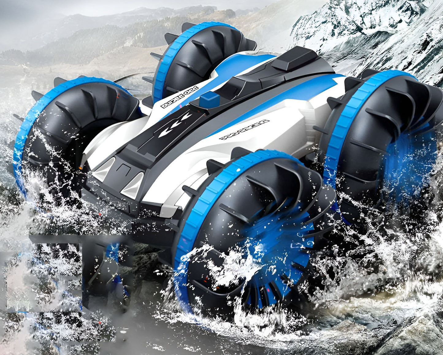 RC Racing Car - 2-in-1 Amphibious Stunt Car with 360° Rotation, Waterproof 4WD, Remote Control Toy for All Terrain