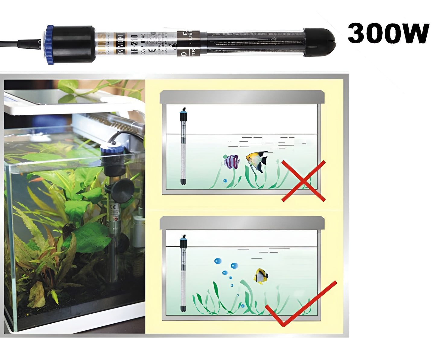 300W aquarium submersible water heater fish tank heaters