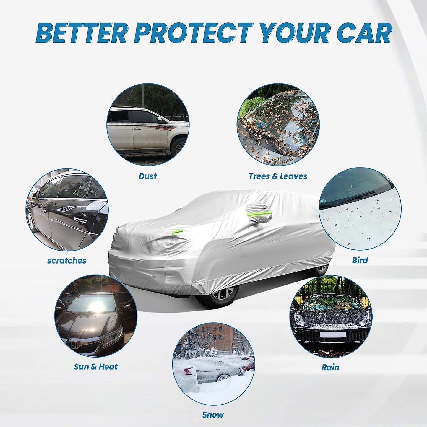 SUV Waterproof Car Cover – All-Weather Protection, UV, Snowproof, Scratch-Resistant, Universal Fit