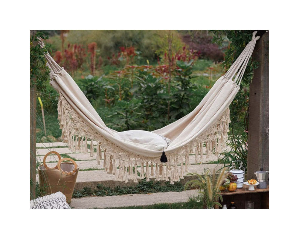 Tassel Cotton Double Hammock Bed