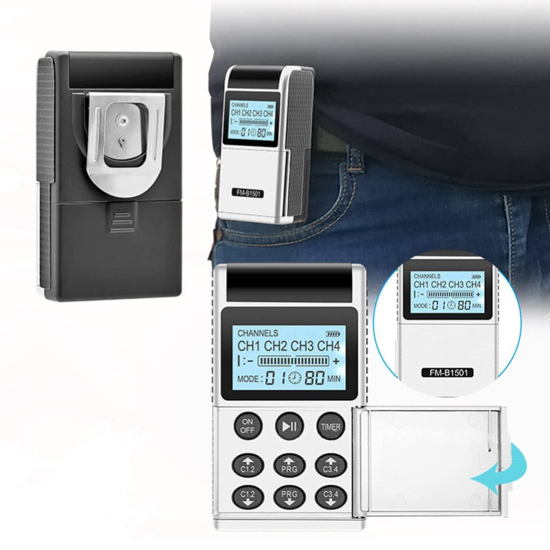 TENS Electronic Machine – 4 Output Channels, 20 Gears Strength, Low Frequency Pulse, Smooth Waveform, Buckle Design – Multi-User Electric Pulse Massager