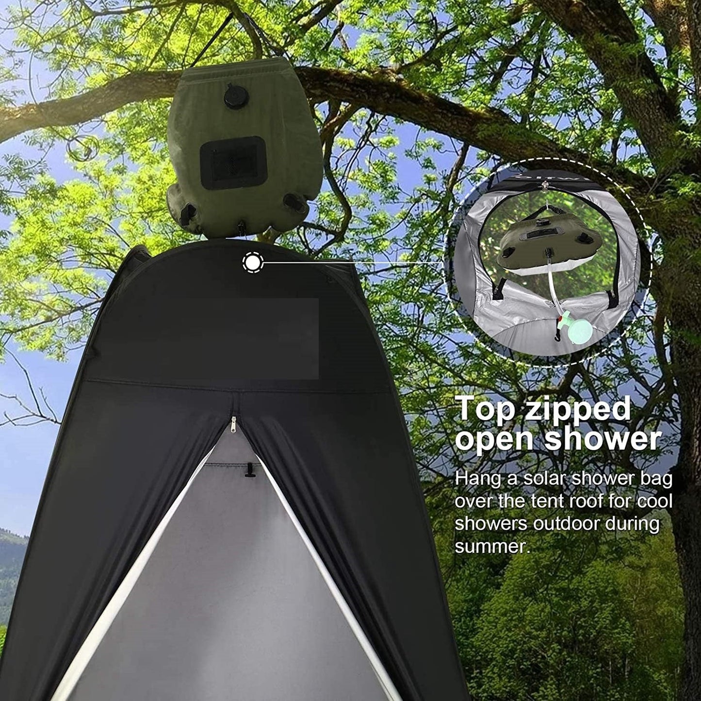 Pop Up Shower Tent - Portable Privacy Tent for Camping, Outdoor Changing, Bathing, and Storage (120 x 120 x 190 cm)