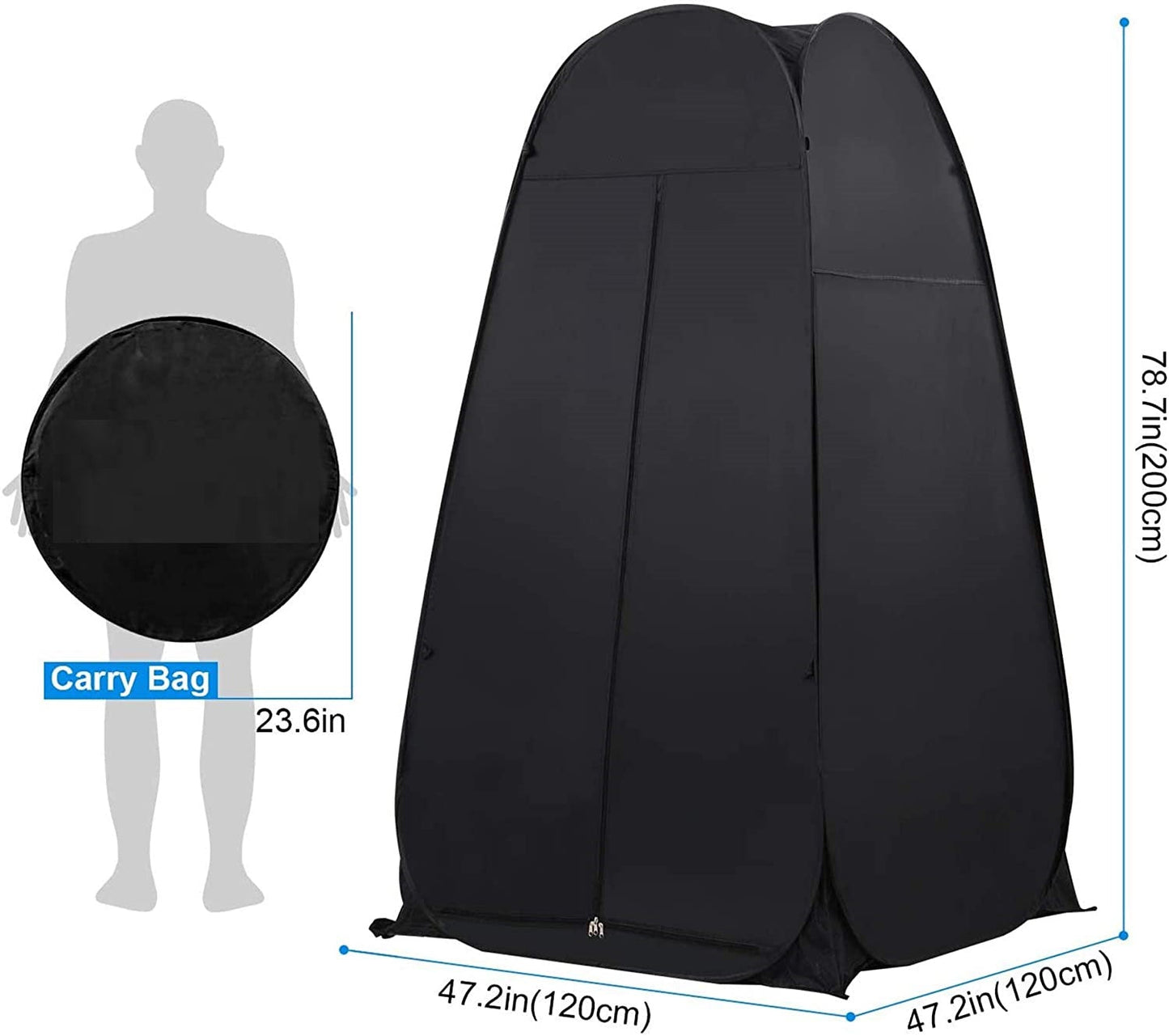 Pop Up Shower Tent - Portable Privacy Tent for Camping, Outdoor Changing, Bathing, and Storage (120 x 120 x 190 cm)