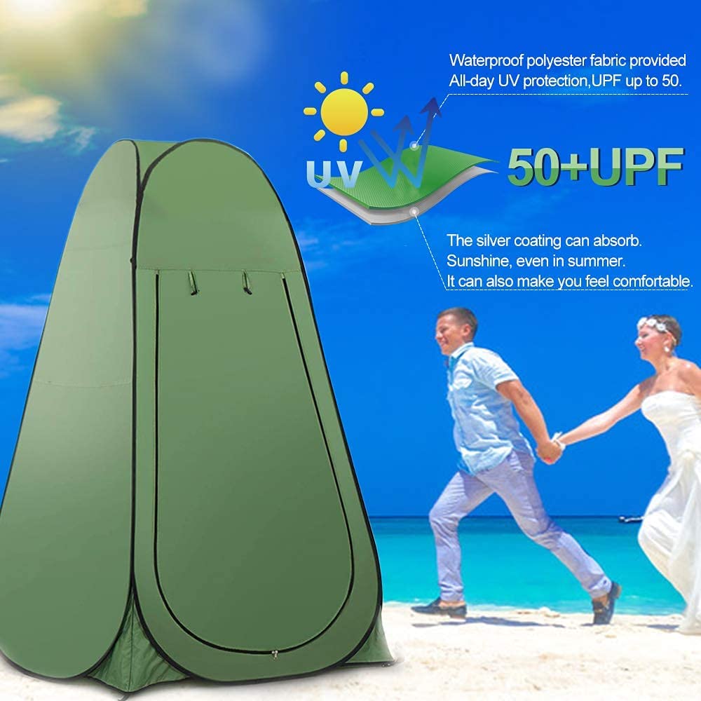 Portable Pop Up Toilet Shower Tent for Camping, Privacy, and UV Protection