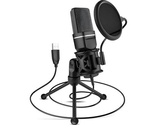 USB Condenser Microphone - USB Condenser Microphone with Tripod Stand