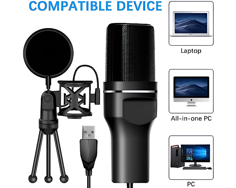 USB Condenser Microphone – USB Condenser Microphone with Tripod Stand