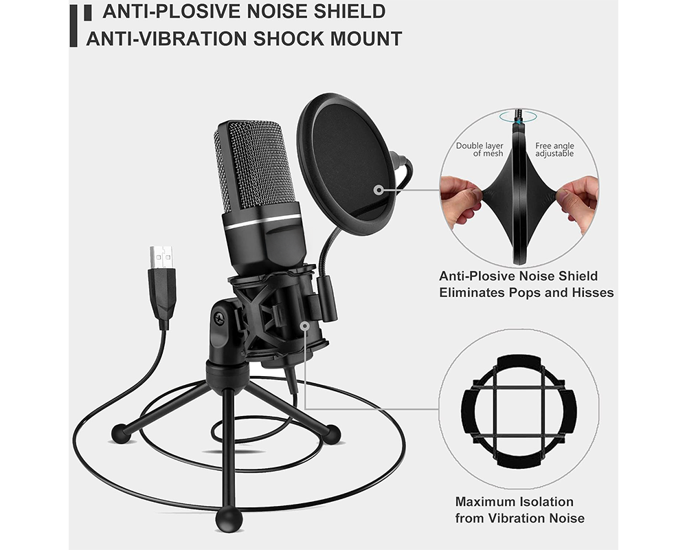 USB Condenser Microphone – USB Condenser Microphone with Tripod Stand