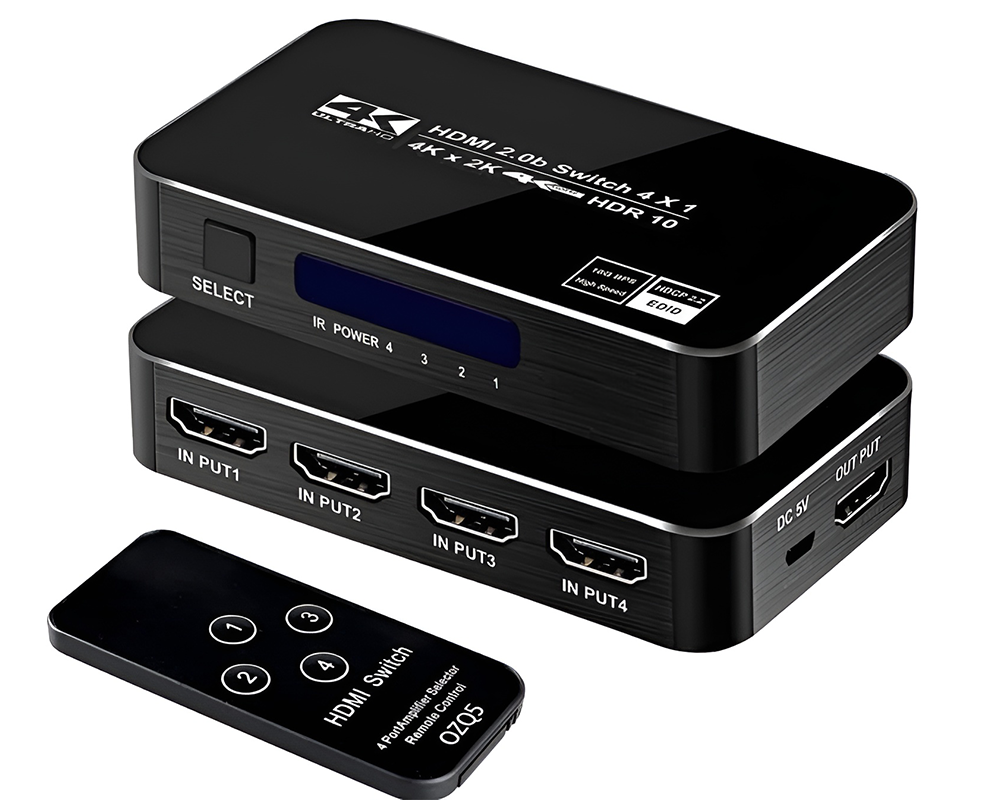 HDMI Switch 4x1, 4K@60Hz HDMI Switch