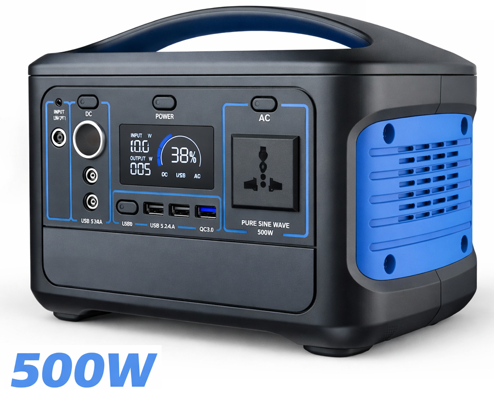 500W Outdoor Battery Generator 568Wh Camping Power Station solar panel charging