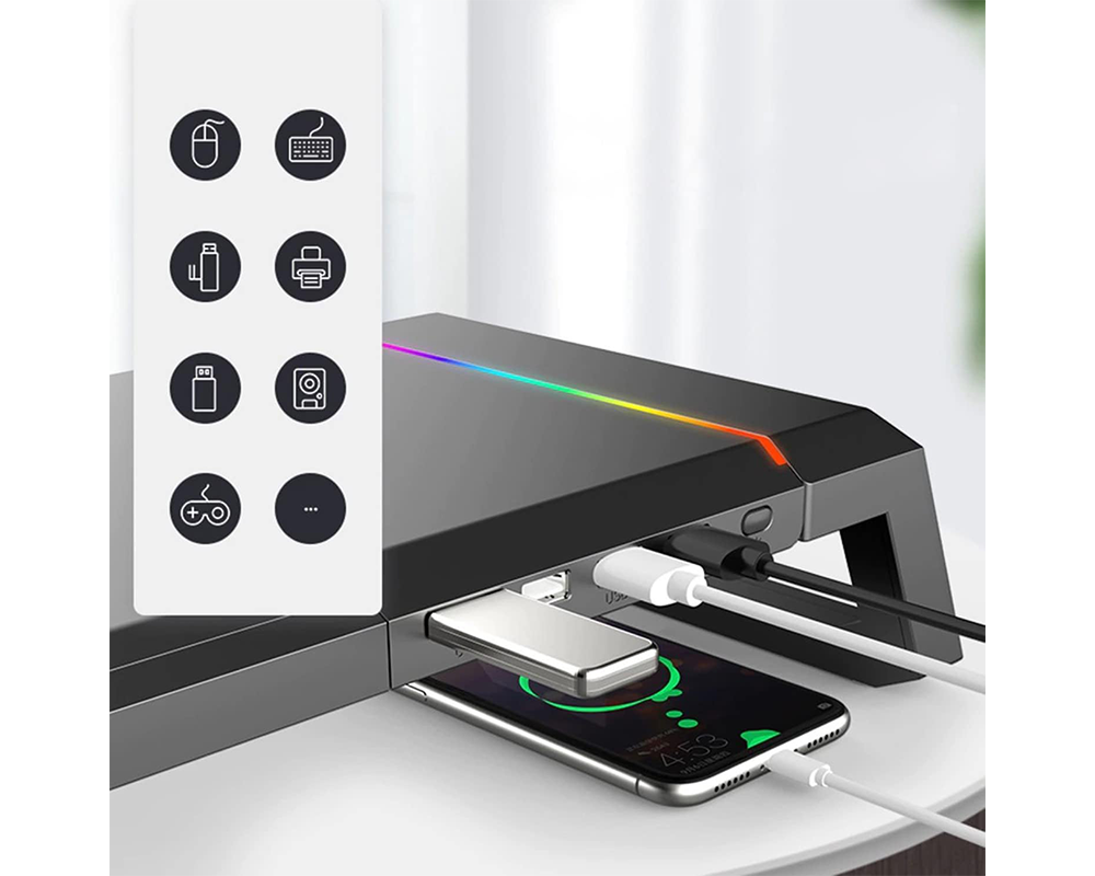 Monitor Stand Riser – Foldable Monitor Stand Riser with RGB Lights