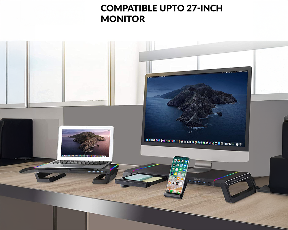 Monitor Stand Riser – Foldable Monitor Stand Riser with RGB Lights