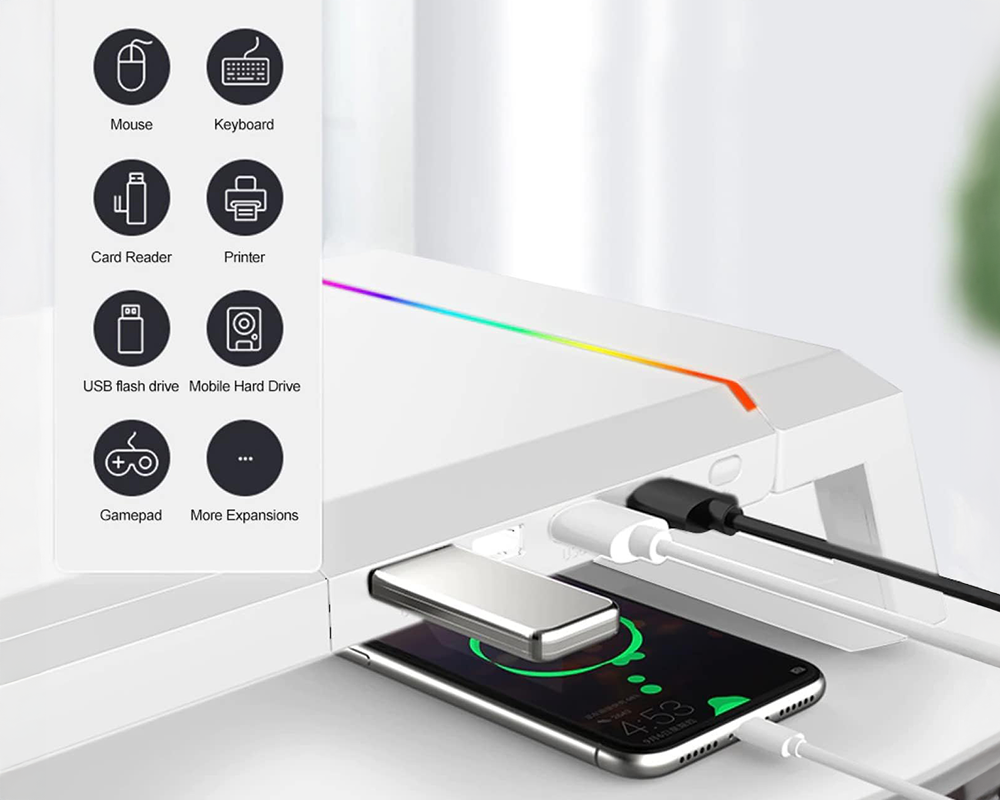 Monitor Stand Riser – Foldable Monitor Stand Riser with Storage & RGB