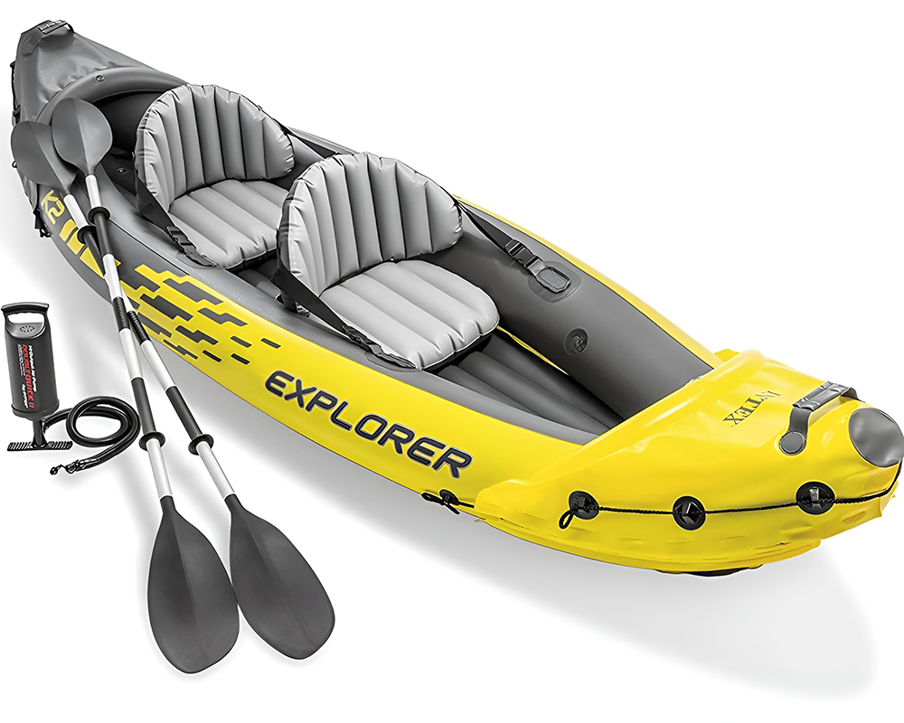 Intex Explorer K2 Kayak - 2-Person Inflatable Kayak Set with Aluminum Oars and High-Output Air Pump