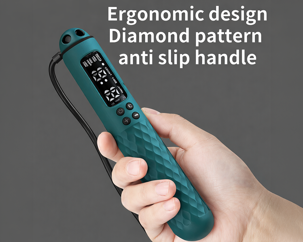 Jump Rope with Calorie Counter - Digital Skipping Rope for Fitness with Weighted Handles