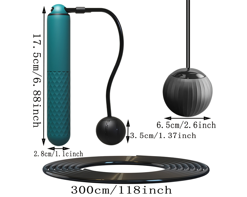 Jump Rope with Calorie Counter - Digital Skipping Rope for Fitness with Weighted Handles